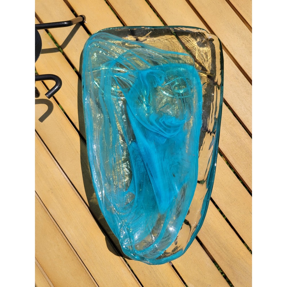 Jaramillo Brothers Art Glass Face Mask Sky Dreamer Candle Sconce Stand 1980s - Picture 2 of 6